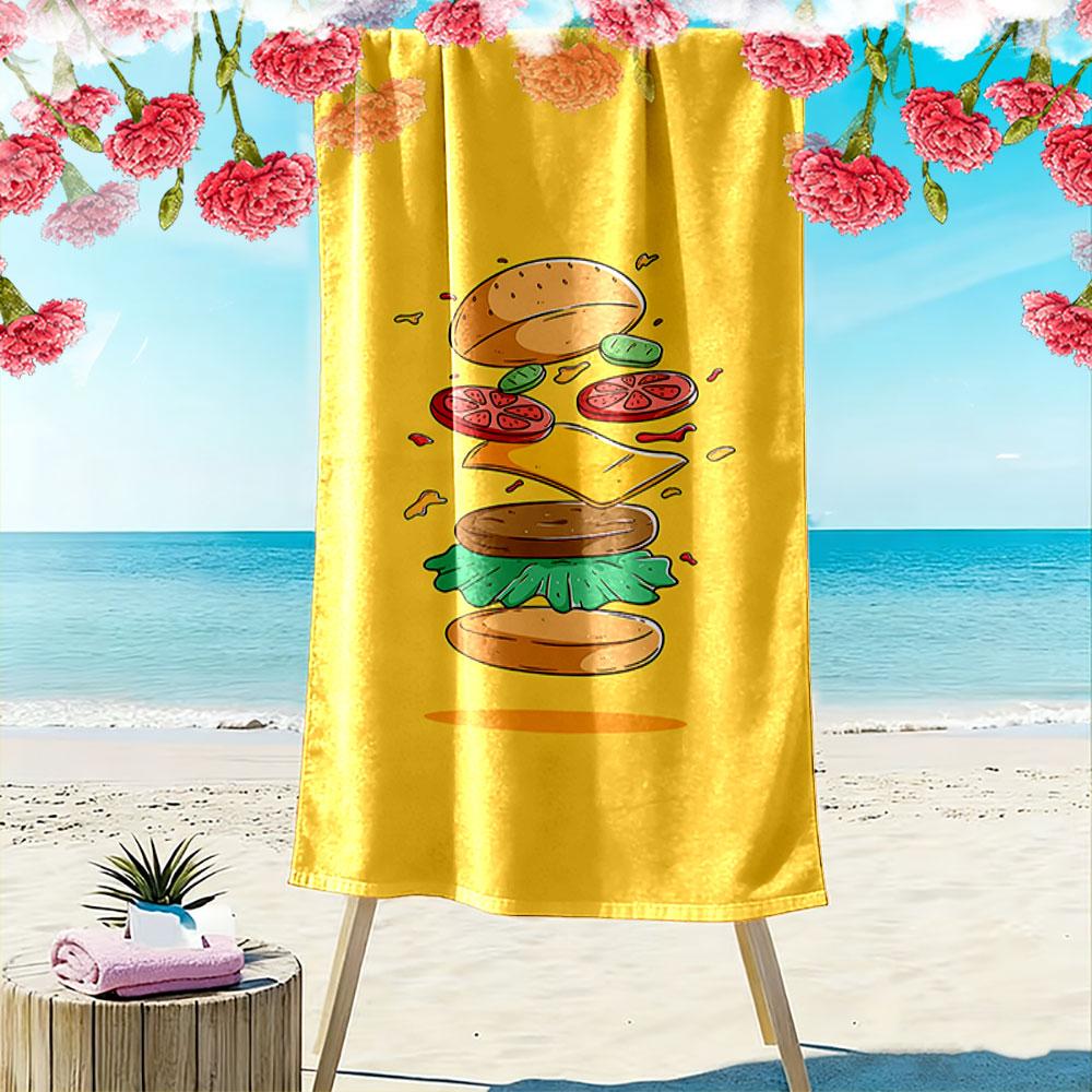 Burger Layer Illustration Towel A must-have beach towel for beach travel