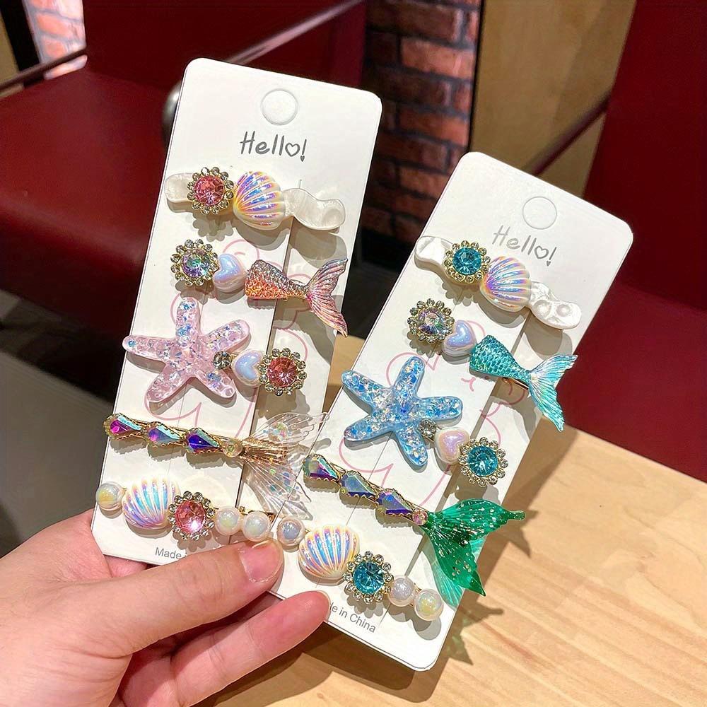 Kids Headwear Ocean Mermaid Princess Hairpin Shell Hair Accessory Side Beak Clip Headpiece Baby Hair Accessories