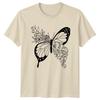 Floral Butterfly Design TShirt Botanical Art Birthday Gift For Him And Her