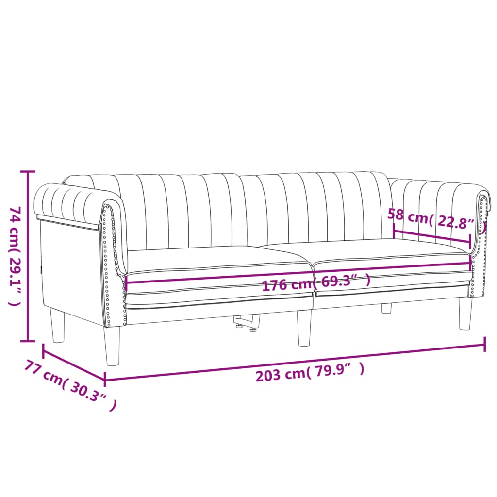 2 Piece Sofa Set Light Grey Velvet