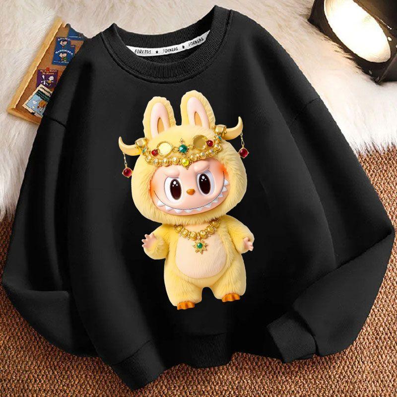 Barneklær Sweatshirts for vår og høst, Langermede løse sweatshirts for gutter og jenter