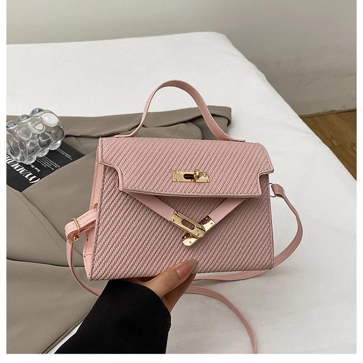 Handbag 2025 Summer New Lock Fashion Women's Bag Trend Line Embossed Shoulder Bag Trend Elegant Messenger Bag