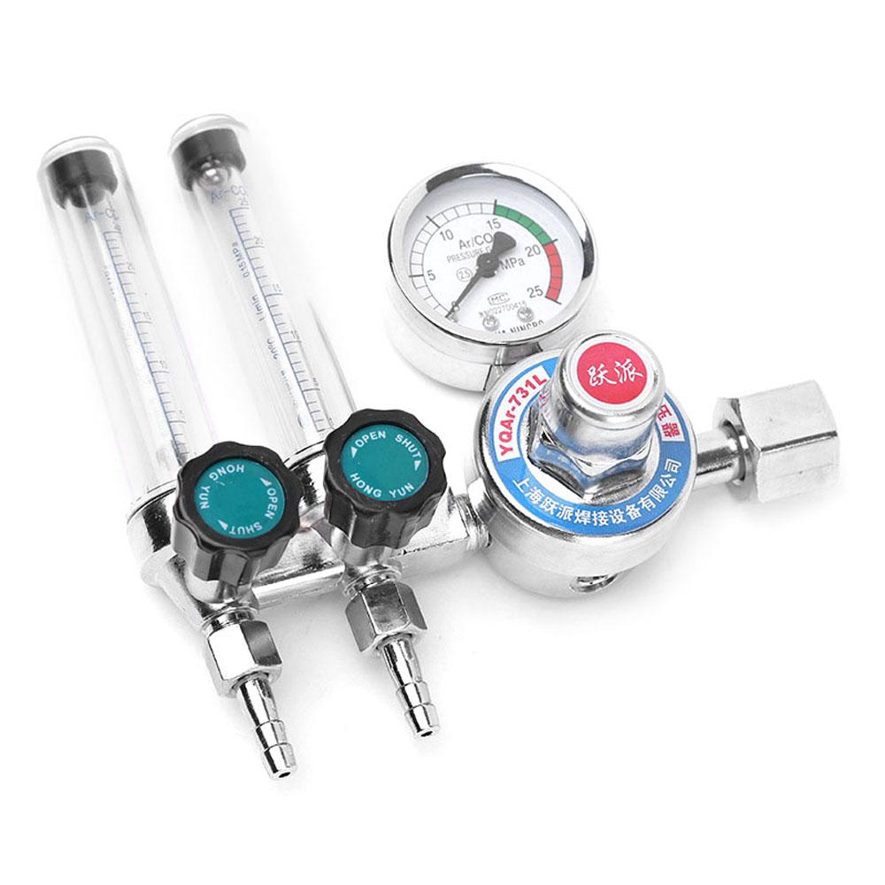 0 25MPa Argon Gases Regulator Shock Proof Pressure Reducer Gauge Double Tube Flowmeter Lightweight Portable Zinc Alloy