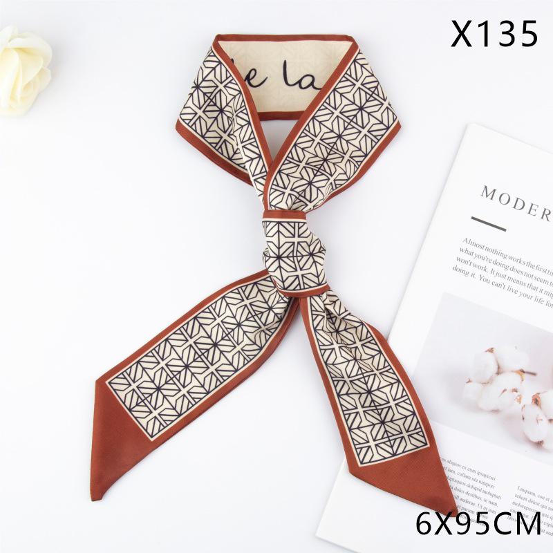 Versatile Vintage Silk Scarf: Hair Tie, Headband, Bag Accessory