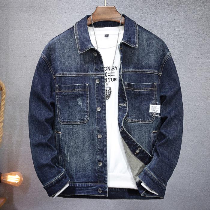 

Men s Blue Stretch Denim Jacket for Autumn/Winter XXXXL синий