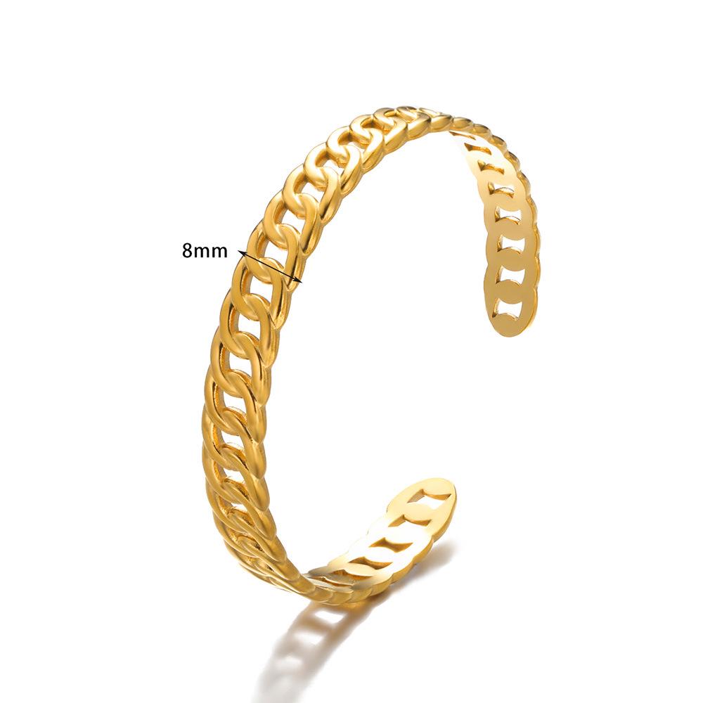 European & American Stainless Steel Heart-Shaped Hollow Geometric Bracelet