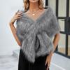 Women's Winter Fashion Faux Fr Scarf Shawl Coat