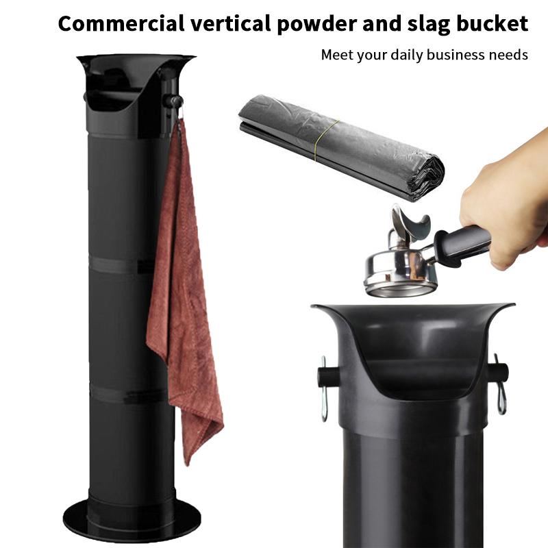 Large Capacity Coffee Knock Bucket With Towels Espresso Coffee Grounds Container Floor Collector Standing Tall Knock Trash Can