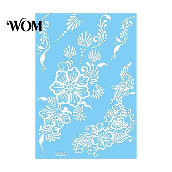 Eco-friendly Tattoo Sticker White Lace for Women, Temporary Face Body Skin-friendly Arm, Waterproof Fake Decal Wedding Party Festival Safe Tattoos