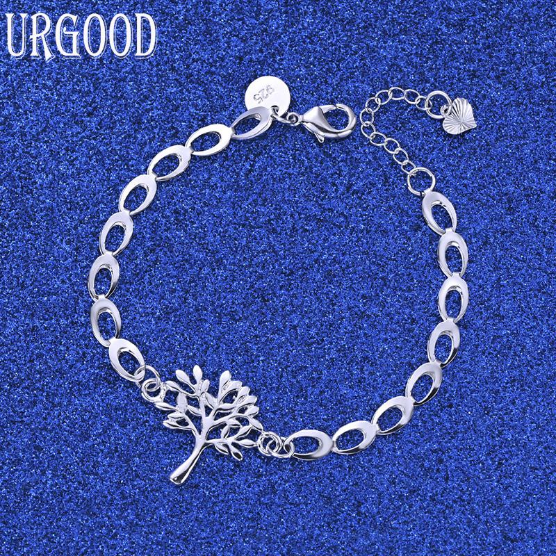 925 Sterling Silver Tree-Shaped Bracelet Fashion Jewelry