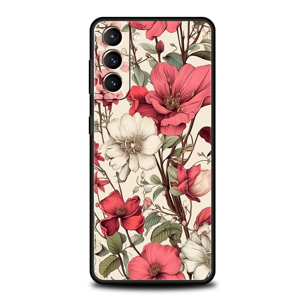 Oil Painting Flowers Pattern Design Phone Case for Samsung Galaxy S26 S25 S24 S23 S22 S20 S21 FE Ultra S25 Edge Plus 5G Soft TPU