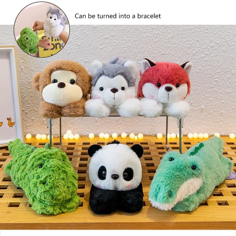 Cartoon Animal Panda Monkey Clap Bracelet Plush Toy Wristband Decorative Handicraft 80 Characters