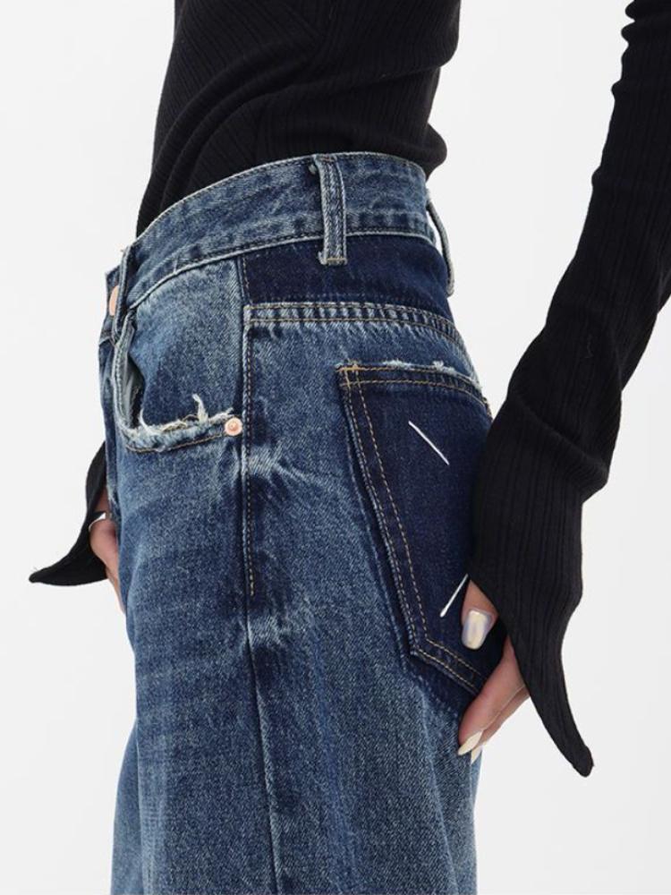 American Fashion Vintage Loose Jeans Women High Waist Vintage Y2k Harajuku Denim Trousers Female Retro Casual Wide Pants New
