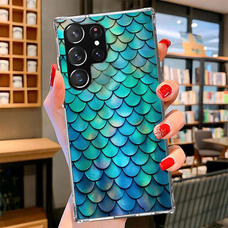 Fish Scale Pattern Mermaid Phone Case For Samsung Galaxy S26 S25 Edge S24 Ultra S23 S22 Plus S21 S20 FE Soft Fundas Shell Galaxy
