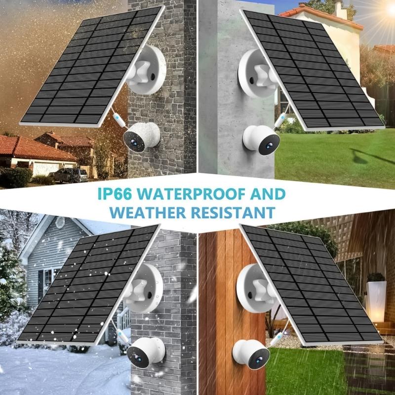 Solars Panel Charging for Outdoor Security Cameras, 5W High Efficiency with Adjustable Mount and 13ft Cable
