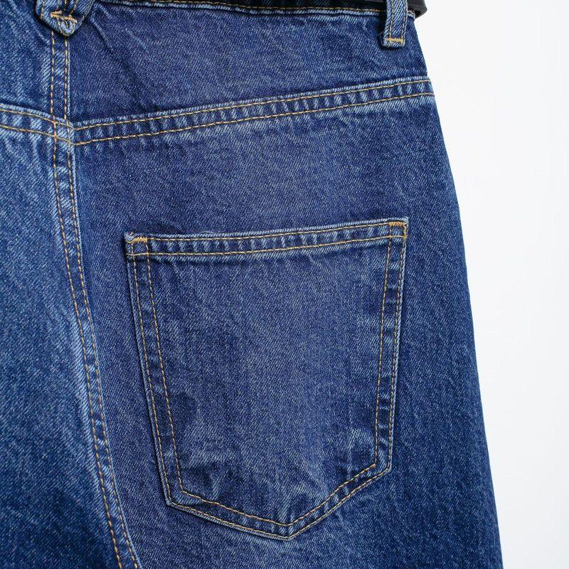 Kaslead New Arrival Women's Clothing Fashion Style Fashion All-Match Matching Belt Mid Waist Wide Leg Denim 6147160