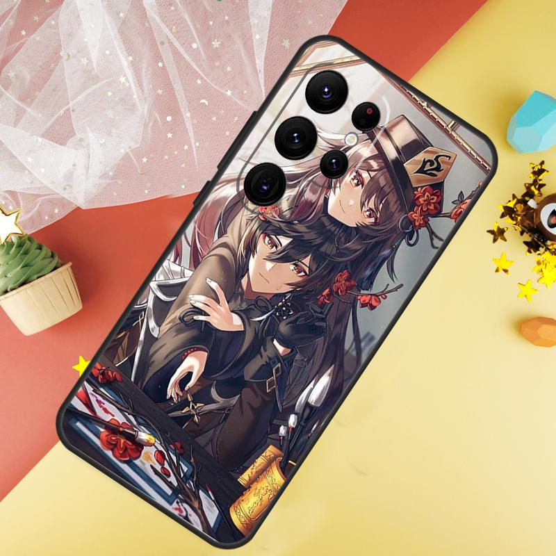 Genshin Impact Zhongli Hutao Phone Case For Samsung Galaxy S26 S25 Ultra S23 S21 S20 S22 S24 FE S10 Plus Cover Coque