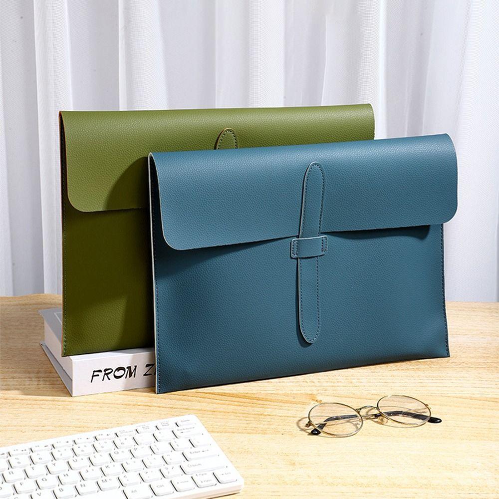 Simple A4 Leather File Folder Large Capacity File Folder Bag  Material