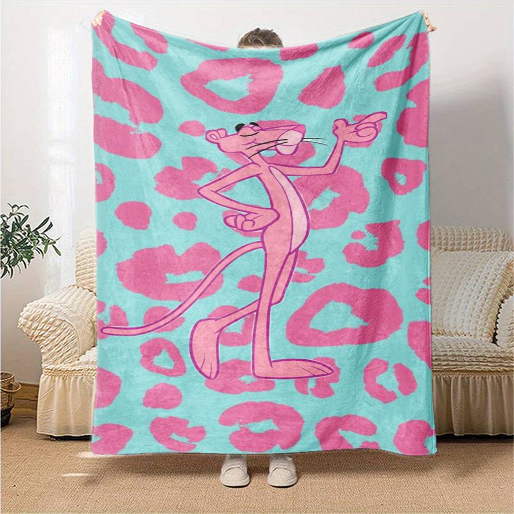 Coperta in Flanella con Stampa Pantera Rosa Alta Qualità Calda Confortevole Coperta per Tutte le Stagioni Perfetta per Regali Decorazione per la Casa