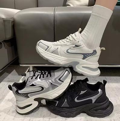 Zapatillas de papá populares de malla transpirable con suela gruesa para mujer, nuevo modelo de primavera 2025, deportivas casuales para mujer, muestran zapatillas pequeñas para correr