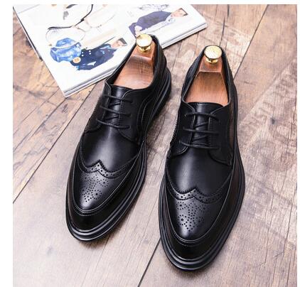 2022Newest High Quality Men Oxfords Shoes Male Formal Leather Shoes Men Brogues Shoes Bullock Business Wedding Dress Shoes 85 Ch65