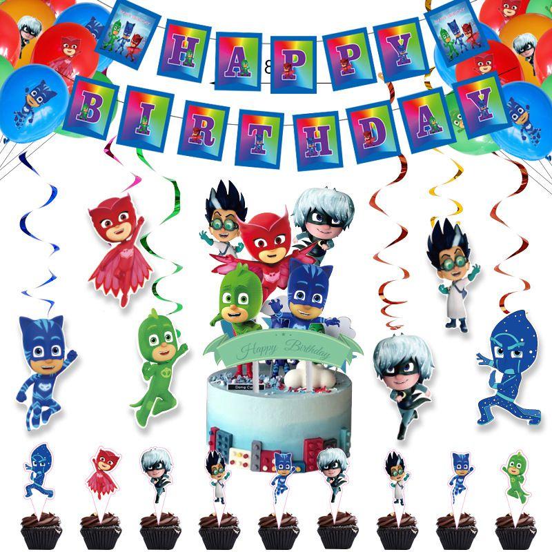 Pj Masks Theme Birthday Party Supplies With Cheerful Decor And Festive Tableware