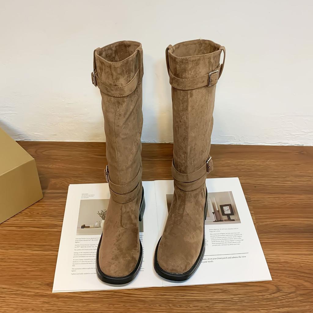 Winter new knight boots fashionable Internet celebrity heap boots long tube but knee thick soled boots women wear versatile casual