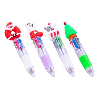 5PCS Festive Christmas Theme Ballpoint Pen Multicolor Pens With Ergonomic Grip Portable Writing Tools For Students