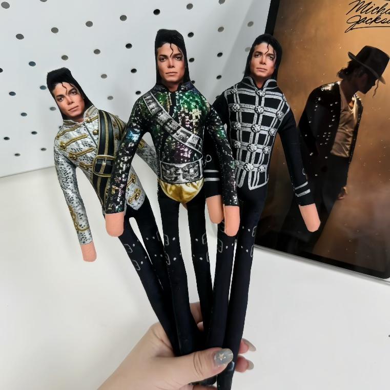 New Newest Style Michael Jackson Cosplay Prop Doll Plush Filled Figure Dolls Room Decoration Abstract Joint Mobility Props Gift