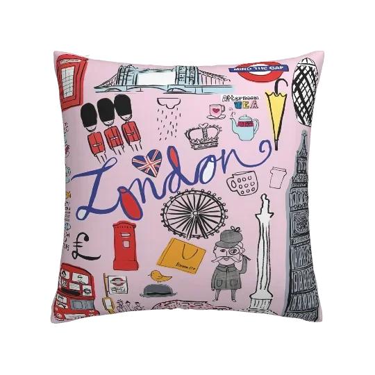 Nordic Graffiti Cushion Cover, Linen Pillow Cover, Sofa Cushion Cover Decoration 40x40 45x45 50x50 60x60, Can Be Customized