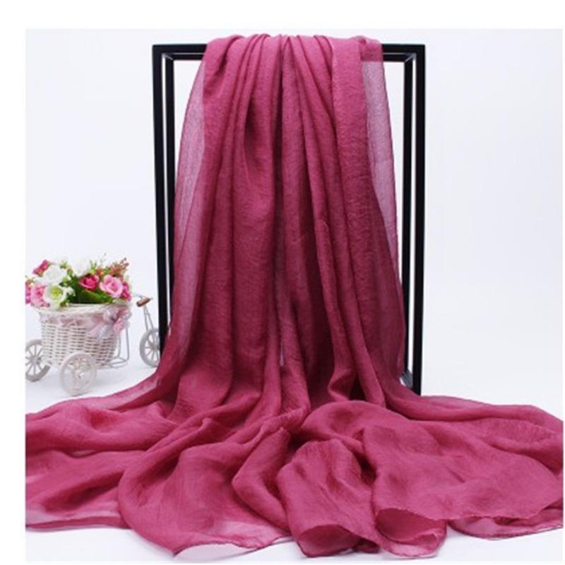 Extra Large Imitation Silk Scarf Solid Color Silk Scarf Seaside Beach Towel Long Spring and Autumn Women's Gauze Scarf Chiffon Scarf Women