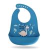 Silicone Baby Bibs Waterproof Cute Cartoon Dinosaur Print Baby Feeding Bib Girl Boy Adjustable Soft Bib Kids Stuff