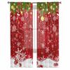 Christmas Balls Snowflakes Pine Branches Sheer Curtains for Living Room Decoration Window Curtains Kitchen Tulle Voile Curtains