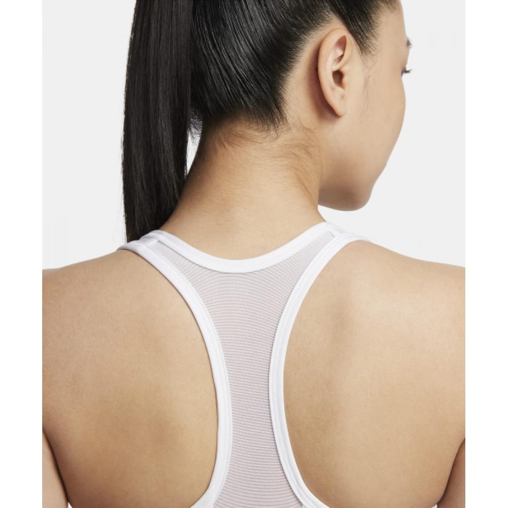 Nike SWoosh přední podložka na zip střední podpora sportovní podprsenka W White Stone Mauve White Fn2732 100