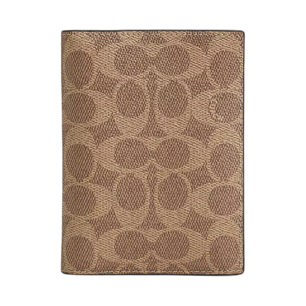 Coach Signature 11 Logo Classic Coated Canvas Card Case Women Accessories Brown CW170-QBNRX Tan