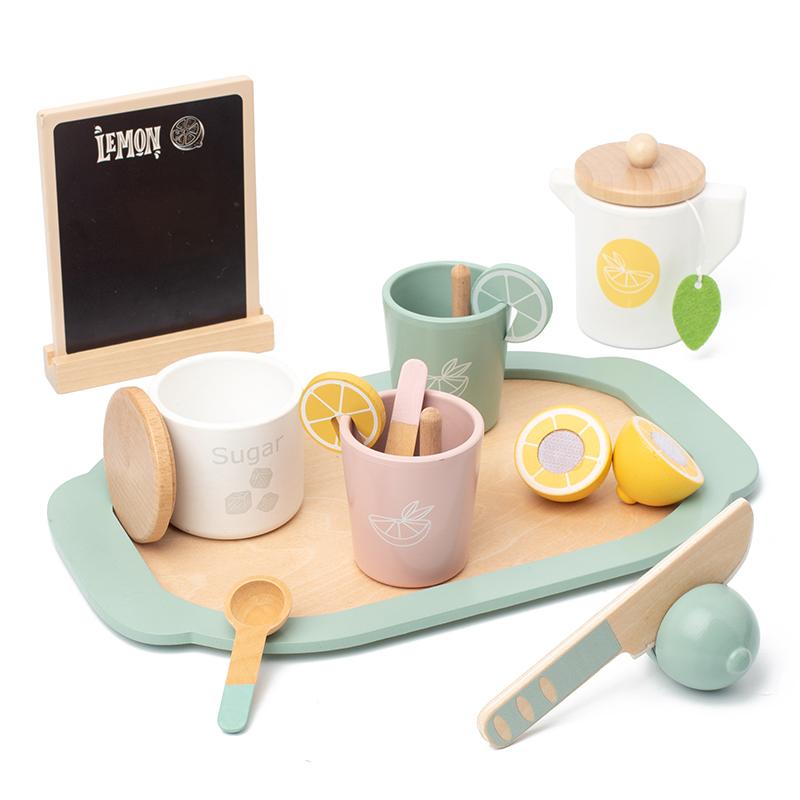 Wooden Playhous Simulation Kitchen Toys for Toddlers,Montessori Simulation Coffer Maker Accessories Kitchen Playset Toy