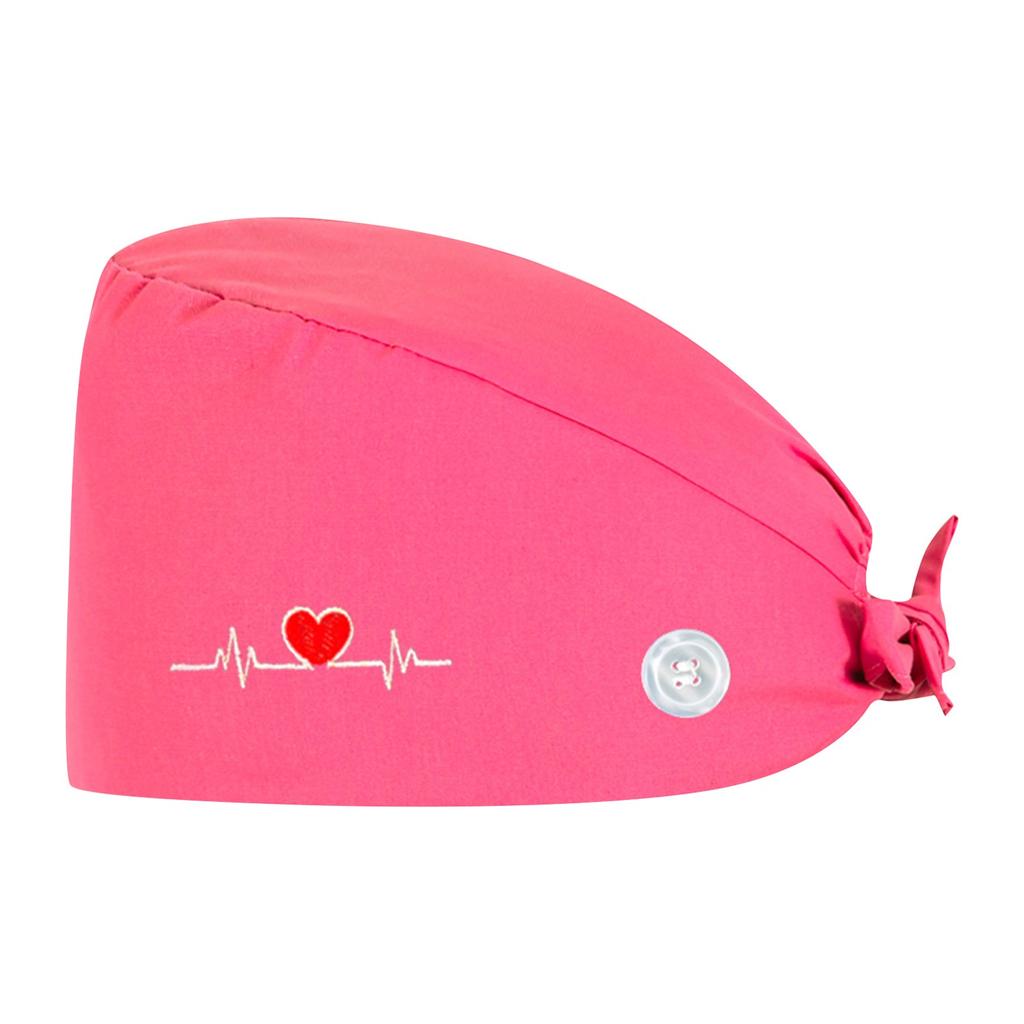 Fashion Solid Work Hat Casual Unisex Scrub Cap With Button