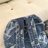 Denim Camouflage Backpack Casual Style Unisex School Bag Fashionable Travel Rucksack