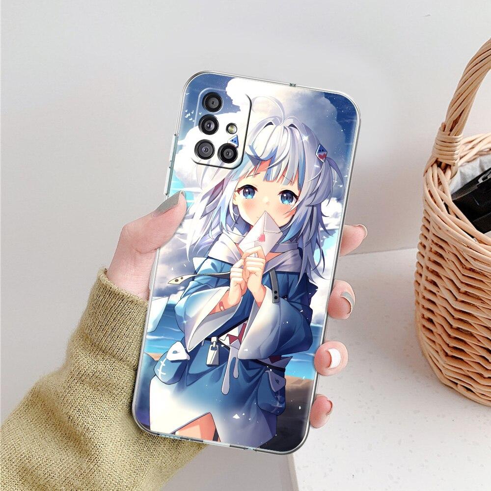 Gawr Gura Hololive Shark Anime Phone Case For Samsung Galaxy A51 A71 A21S A12 A11 A31 A41 A52 A32 5G A72 A01 A02S Clear Cover