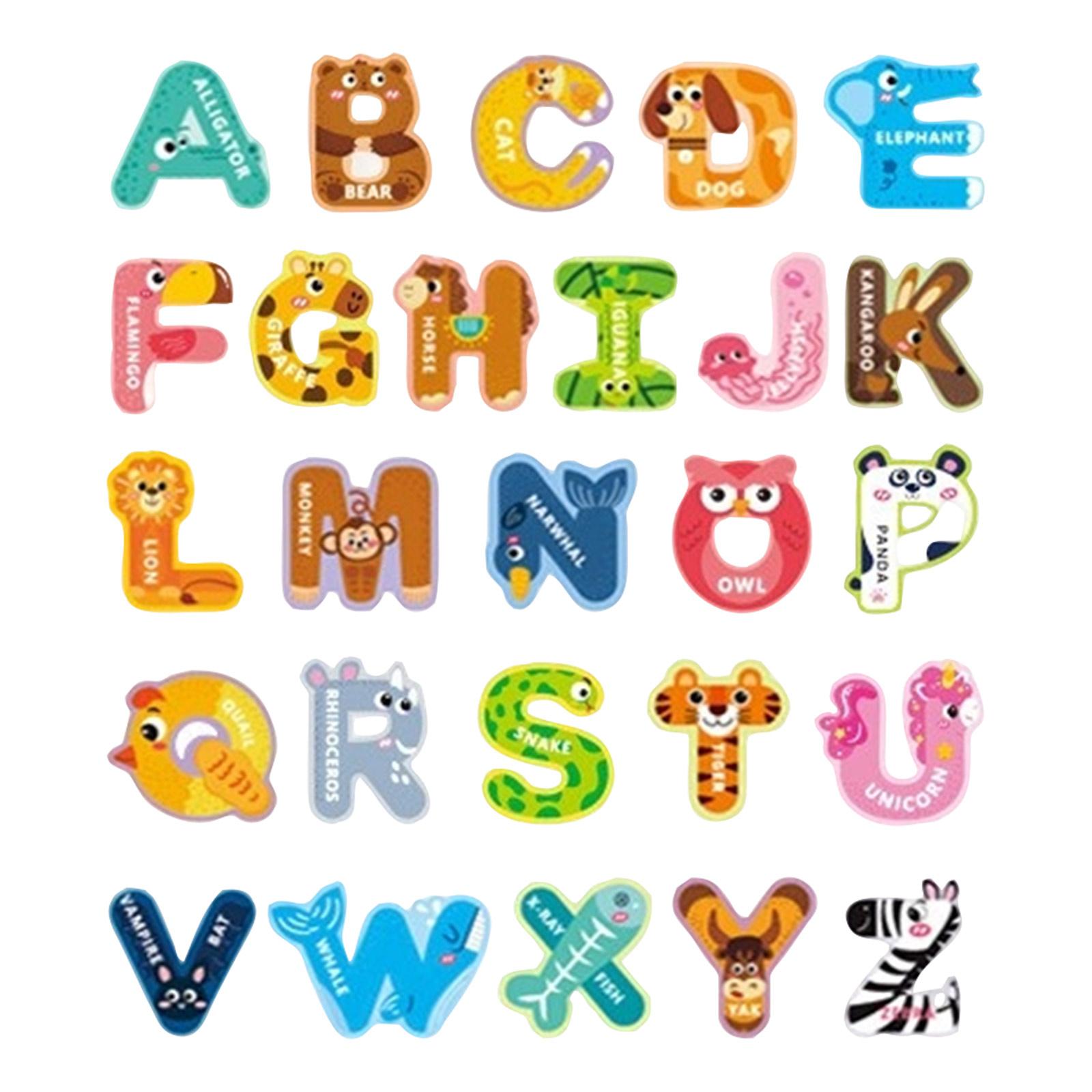 Magnetic Alphabet Letters Set for Preschool Learning Educational Toys Large Fridge Magnets Suitable for Spelling Games 26 Animal Letter Magnets One Size