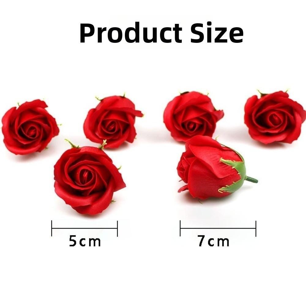 50Pcs Handmade Soap Rose Flower Three Layer Rose Wreath Making Artificial Rose Flowers Realistic Floral DIY Flower Head