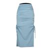 Split Knit Slim Drawstring Tie Long Bustier Skirt