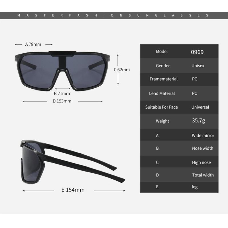 Mountain Bike Riding Large Frame Outdoor Sports Sunglasses Men And Women Windproof Colorful Mountaineering 0969