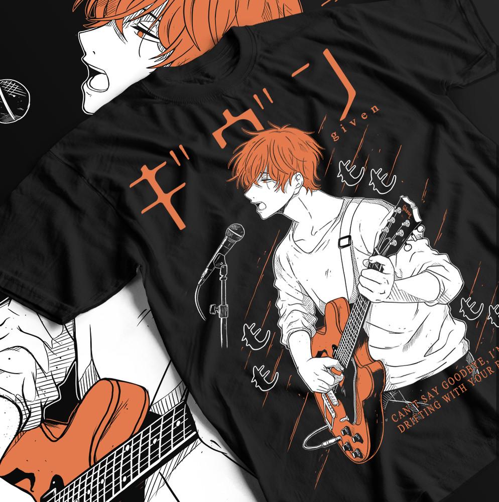 

Anime Given Graphic T-shirt Sato Mafuyu Kawaii Girl Gifts Shirt All Size Black 2XL