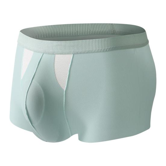 Boxer Underwear Men High Elastic Breathable Holes 3D Cutting Shorts Briefs Solid Color 3D U-Convex Panties Daily Wear