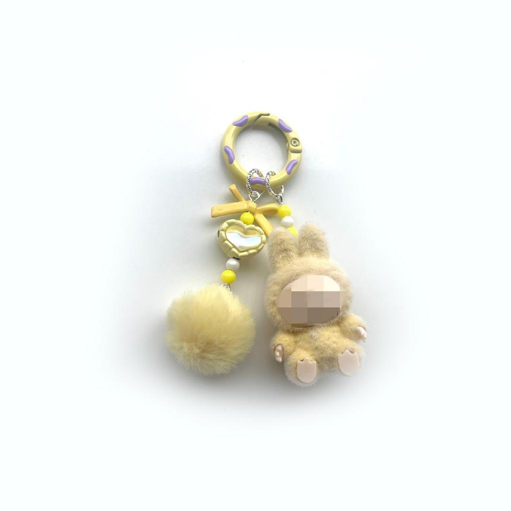 Flocking Mini Keychain Vinyl LABU Cute Grain Baby-free Bag Mobile Phone Pendant Cute Keychain