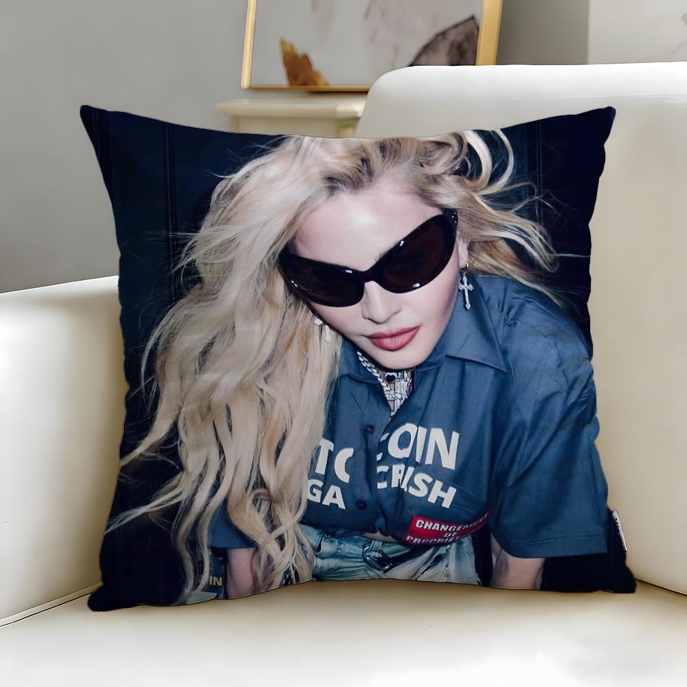 classic singer Madonna Cushion Cover Soft EasyWash Pillow Case Versatile for Couch Bed Travel and Office