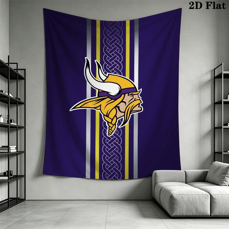 Minnesota Vikings Duvar Gobleni Estetik Duvar Askısı Baskılı Kumaş Battaniye Yatak Odası Oturma Odası Ev Dekorasyonu için Dekoratif Goblenler
