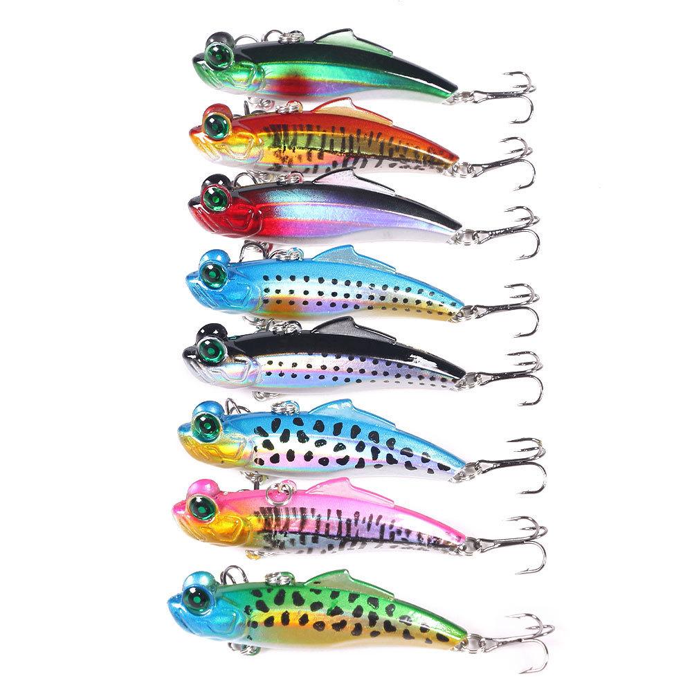 1Pcs 6.5cm/12.5g Fishing Lures Rattle Beads Sinking Chum Swimming VIB Fishing Tackle Fish Body Reflective Mutant Eye Lures VIP Baits