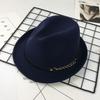 Chain Decor Fedora Hat for Men Women Korean Style British Retro Bowler Hat for Daily Casual Wear Stage Performance